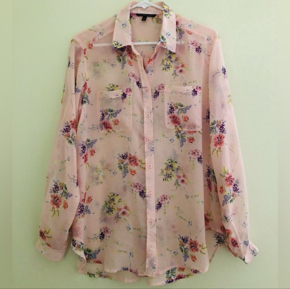 Vintage!!! Victoria's Secret ✨️ Floral Pink Women's Blouse Size S
